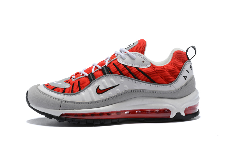 Supreme x NikeLab Air Max 98 White Red Grey Shoes - Click Image to Close